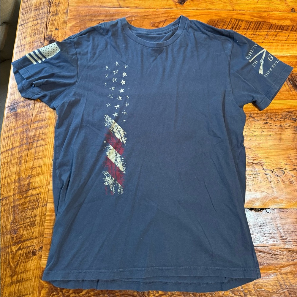 Grunt Style Patriotic Graphic T-Shirt - Blue